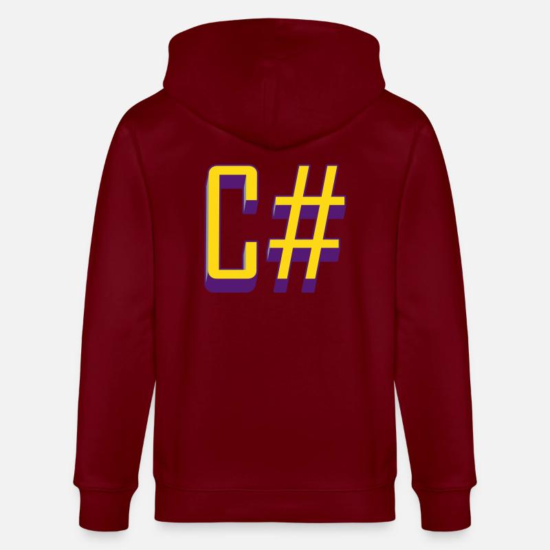 Programmiersprachen: C # / C sharp (Classic) - Stanley/Stella Unisex Bio-Kapuzenjacke CULTIVATOR  - Burgunderrot