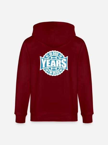 in dog years Dead - Stanley/Stella CULTIVATOR Unisex Organic Hooded Jacket - burgundy