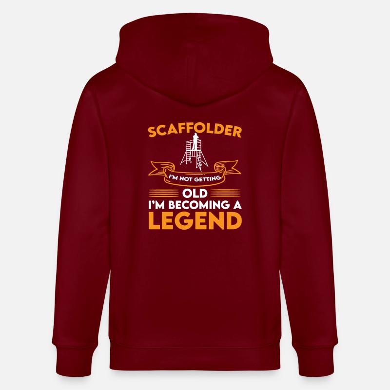 Légende de l’échafaudage - Veste à capuche bio CULTIVATOR Stanley/Stella Unisexe - bordeaux