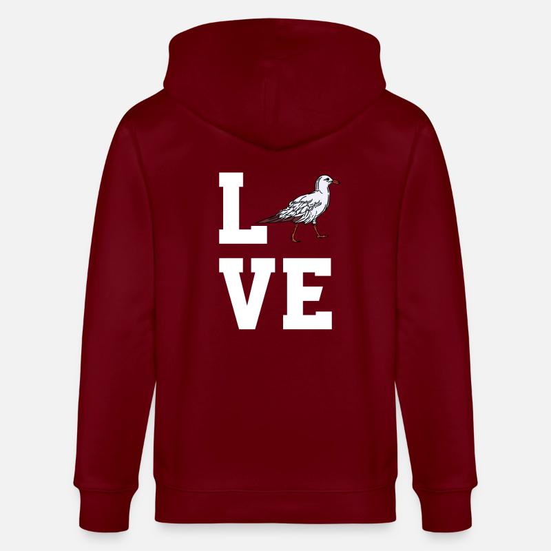 Liebe Möwe - Stanley/Stella Unisex Bio-Kapuzenjacke CULTIVATOR  - Burgunderrot