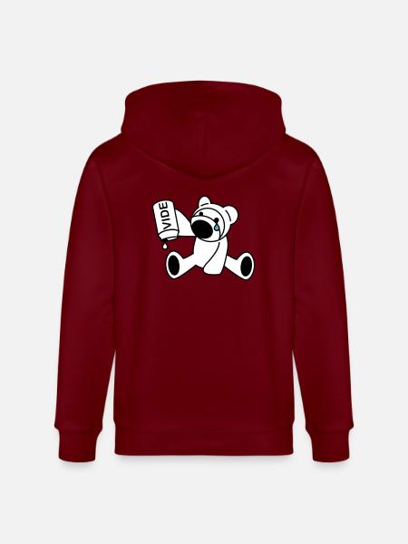 Ourson - Veste à capuche bio CULTIVATOR Stanley/Stella Unisexe - bordeaux