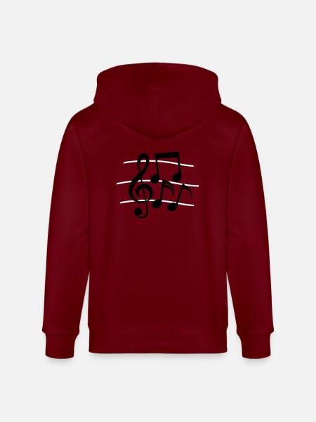 Lines Music Notes clef - Stanley/Stella CULTIVATOR Unisex Organic Hooded Jacket - burgundy