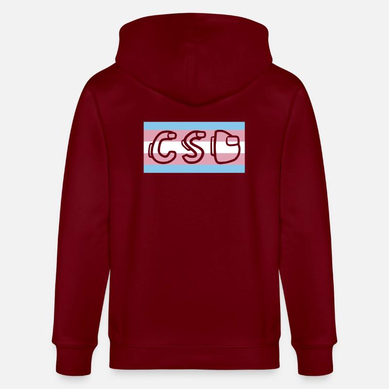 trans pride flag csd - Stanley/Stella Unisex Bio-Kapuzenjacke CULTIVATOR  - Burgunderrot