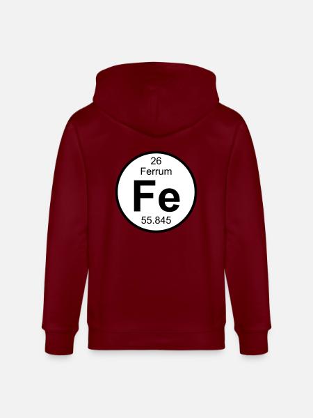 Ferrum (Fe) (element 26) - Stanley/Stella CULTIVATOR  Unisex Organic Hooded Jacket - burgundy