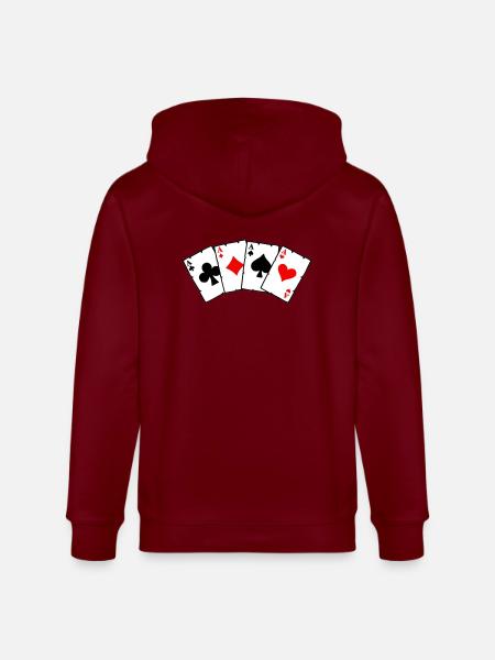 Poker Cards - Poker Cards - Stanley/Stella CULTIVATOR Unisex Organic Hooded Jacket - burgundy