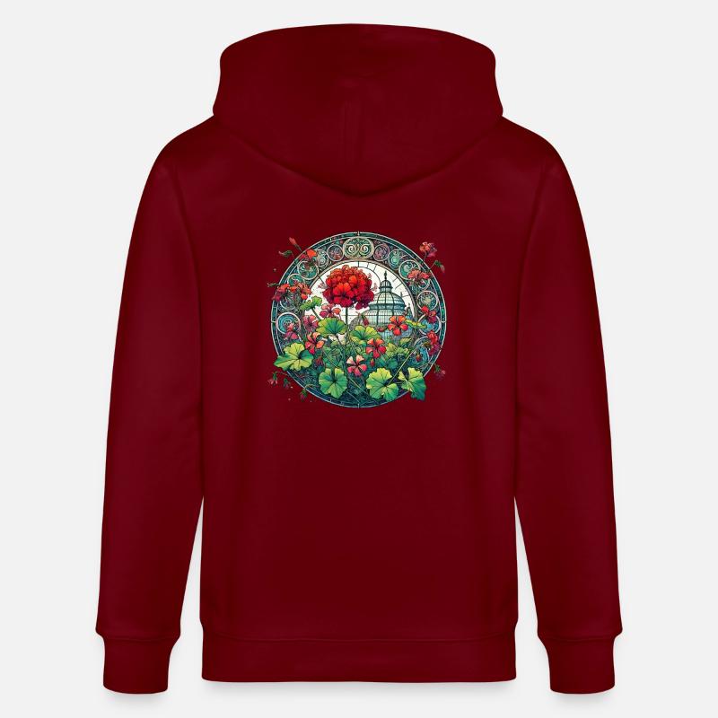 Géraniums - Veste à capuche bio CULTIVATOR Stanley/Stella Unisexe - bordeaux