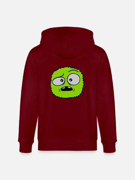Hairy monster skeptical face - Stanley/Stella CULTIVATOR Unisex Organic Hooded Jacket - burgundy