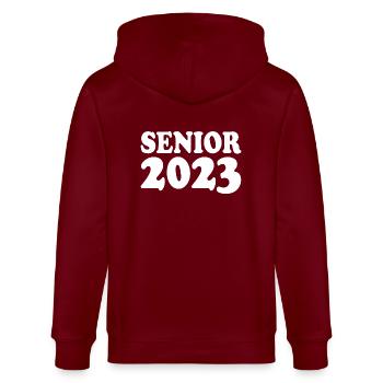 Senior 2023 - Stanley/Stella Unisex Bio-Kapuzenjacke CULTIVATOR  - Burgunderrot - Hinten - Anna (173cm)