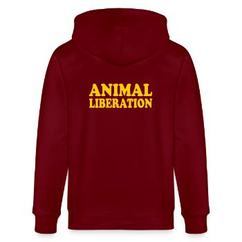 Animal liberation - Veste à capuche bio CULTIVATOR Stanley/Stella Unisexe - bordeaux - Dos - Anna (173cm)