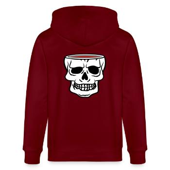 Mug Skull Horreur Halloween - Veste à capuche bio CULTIVATOR Stanley/Stella Unisexe - bordeaux - Dos - Anna (173cm)