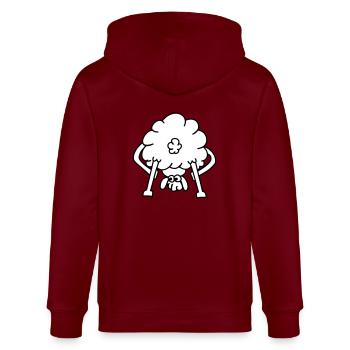 schaf von hinten - Stanley/Stella Unisex Bio-Kapuzenjacke CULTIVATOR  - Burgunderrot - Hinten - Anna (173cm)