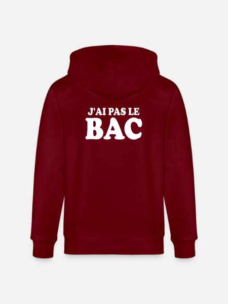 j'ai pas le bac - Veste à capuche bio CULTIVATOR Stanley/Stella Unisexe - bordeaux