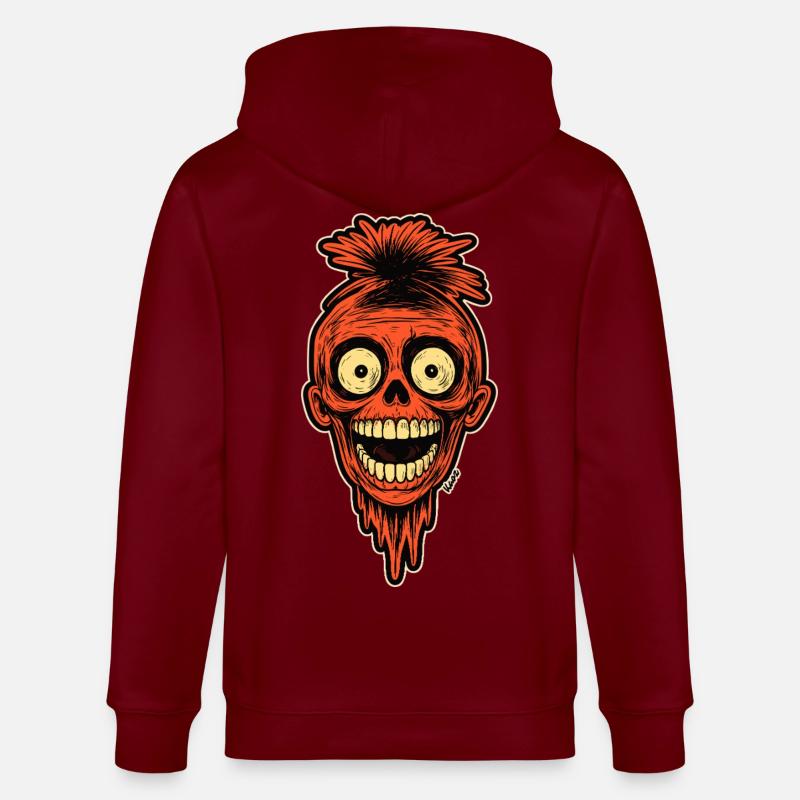 Crimson Skull Mohawk Maskottchen - Stanley/Stella Unisex Bio-Kapuzenjacke CULTIVATOR  - Burgunderrot