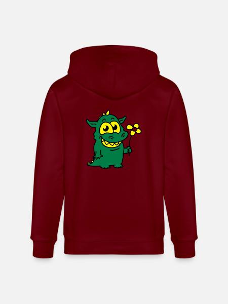 Dragon with Flower - Stanley/Stella CULTIVATOR Unisex Organic Hooded Jacket - burgundy
