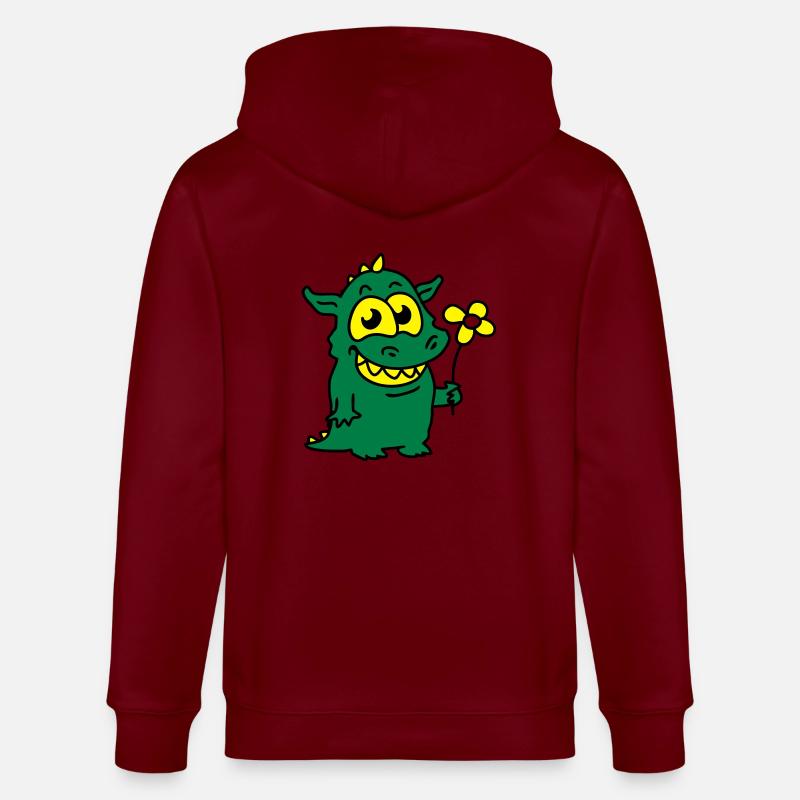 Drache mit Blume - Stanley/Stella Unisex Bio-Kapuzenjacke CULTIVATOR  - Burgunderrot