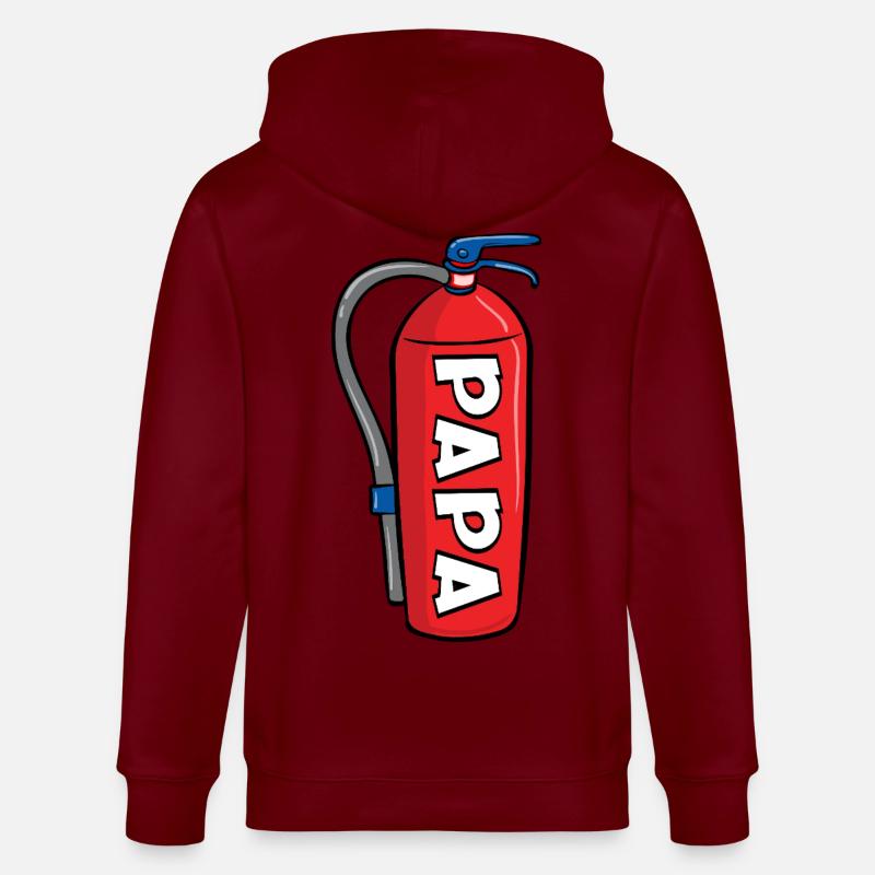 Annonceur du bébé - Papa pompier - Veste à capuche bio CULTIVATOR Stanley/Stella Unisexe - bordeaux