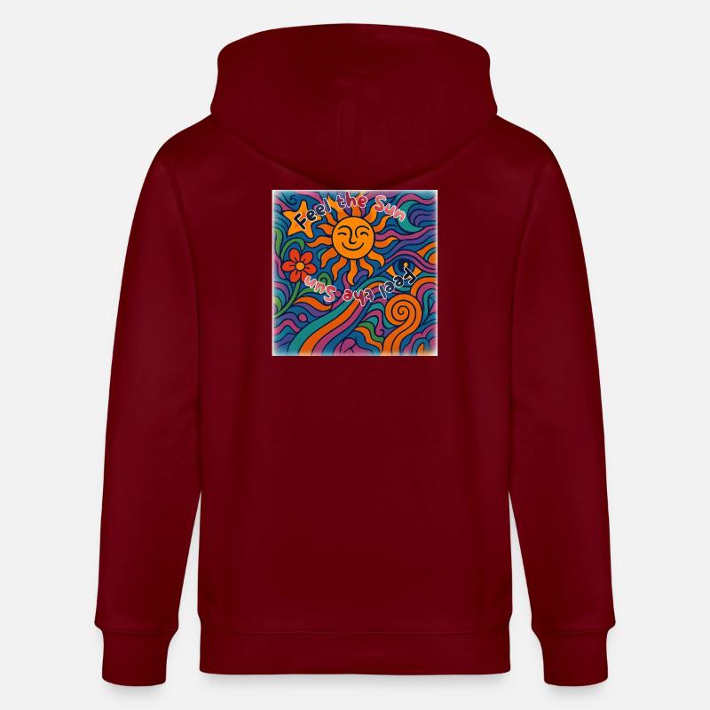 Feel the Sun - Sommer Design - Stanley/Stella Unisex Bio-Kapuzenjacke CULTIVATOR - Burgunderrot