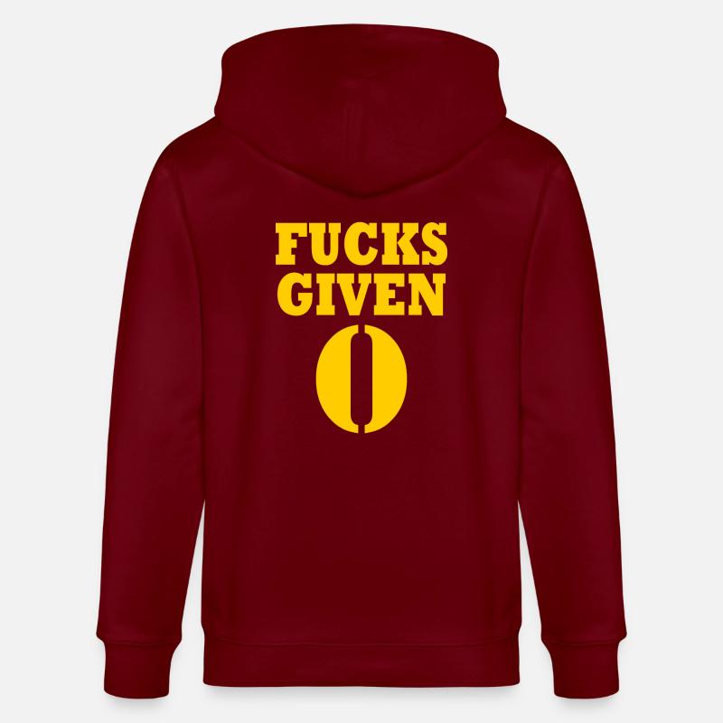 Zero fucks given - Veste à capuche bio CULTIVATOR Stanley/Stella Unisexe - bordeaux