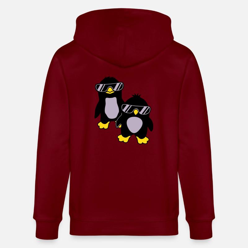 Penguins Crew 2 Amis - Veste à capuche bio CULTIVATOR Stanley/Stella Unisexe - bordeaux