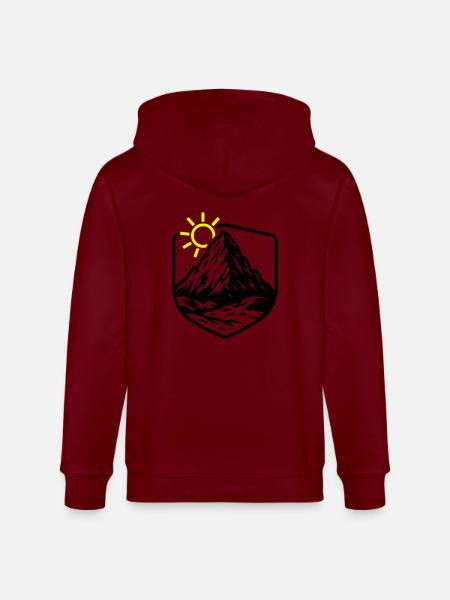 Mountains Peaks - Stanley/Stella CULTIVATOR Unisex Organic Hooded Jacket - burgundy