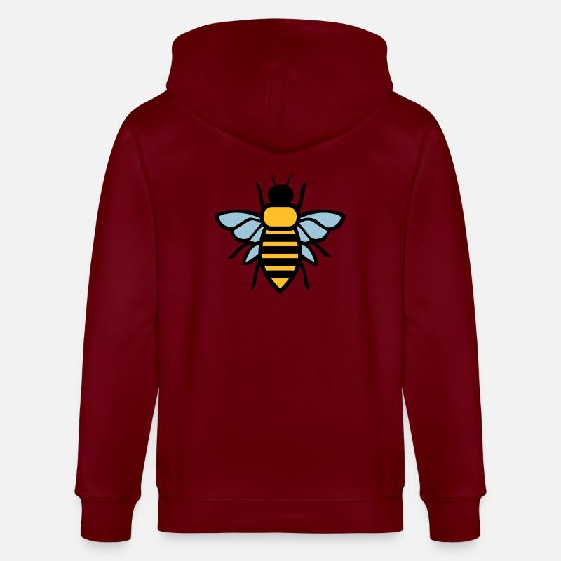 bee - Stanley/Stella CULTIVATOR  Unisex Organic Hooded Jacket - burgundy