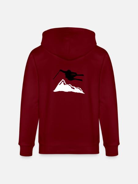 ski jump i mountain - Stanley/Stella CULTIVATOR Unisex Organic Hooded Jacket - burgundy