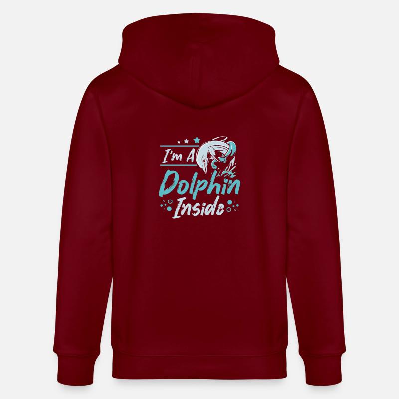 I'm a dolphin inside - Stanley/Stella Unisex Bio-Kapuzenjacke CULTIVATOR - Burgunderrot