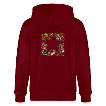 Sterne - Stanley/Stella Unisex Bio-Kapuzenjacke CULTIVATOR  - Burgunderrot - Hinten - Anna (173cm)