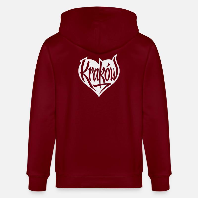 Krakau, Krakow Herz Graffiti - Stanley/Stella Unisex Bio-Kapuzenjacke CULTIVATOR  - Burgunderrot