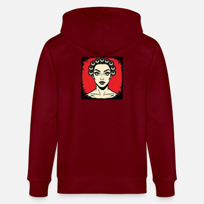 ICH SEHE DICH – nette Leute - Stanley/Stella Unisex Bio-Kapuzenjacke CULTIVATOR  - Burgunderrot