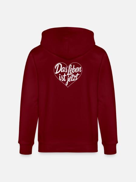 Das Leben ist Jetzt Herz - Stanley/Stella Unisex Bio-Kapuzenjacke CULTIVATOR  - Burgunderrot