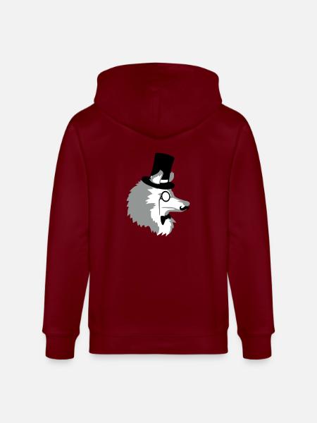 Sir Wolf Gentlemen Cylinder - Stanley/Stella CULTIVATOR  Unisex Organic Hooded Jacket - burgundy