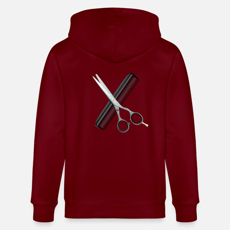 Ciseaux de coiffure avec peigne - Veste à capuche bio CULTIVATOR Stanley/Stella Unisexe - bordeaux