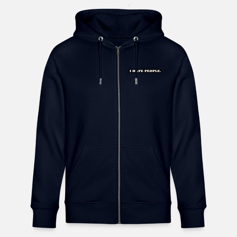 I HATE PEOPLE. - Veste à capuche bio CULTIVATOR Stanley/Stella Unisexe - marine