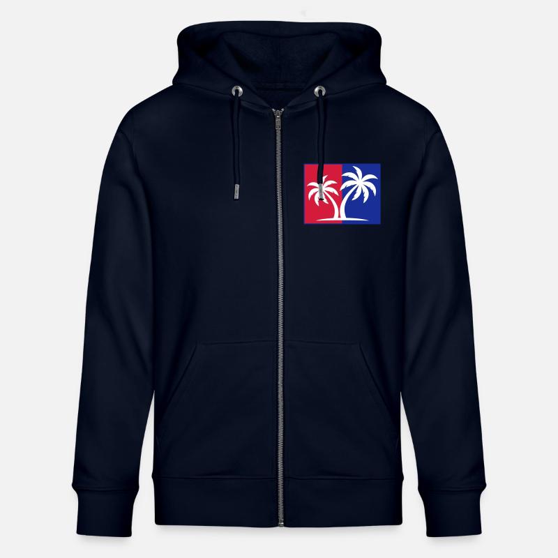 Palm Tree Symbol - Stanley/Stella CULTIVATOR  Unisex Organic Hooded Jacket - navy