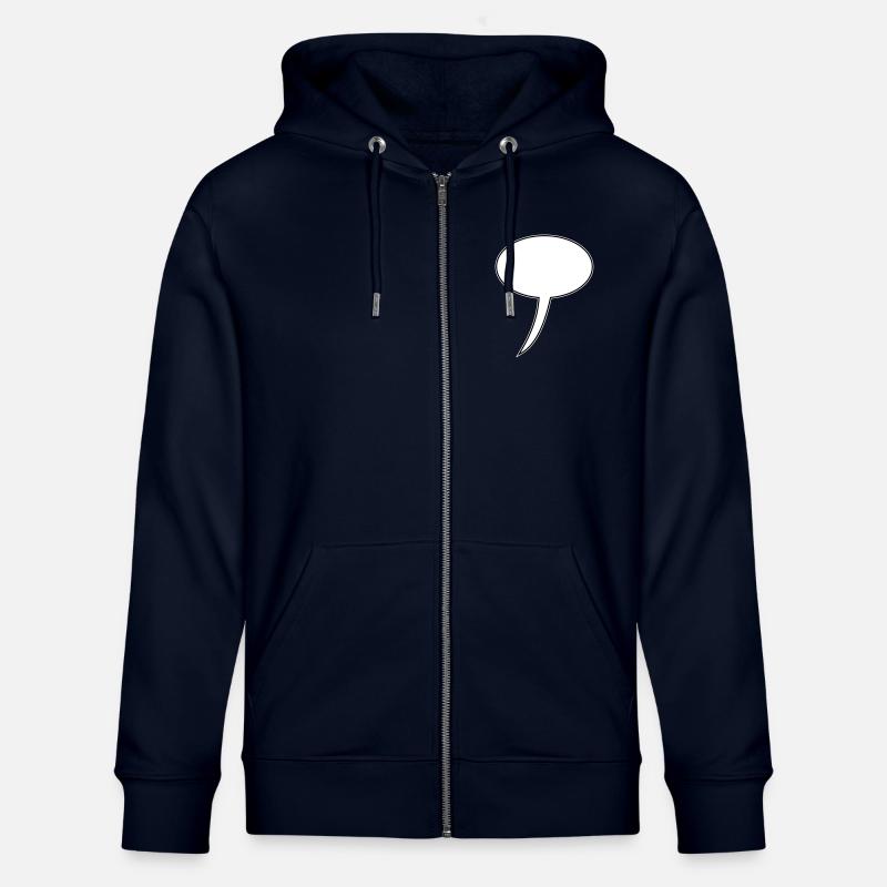 Speech Bubble Design Long - Stanley/Stella CULTIVATOR  Unisex Organic Hooded Jacket - navy