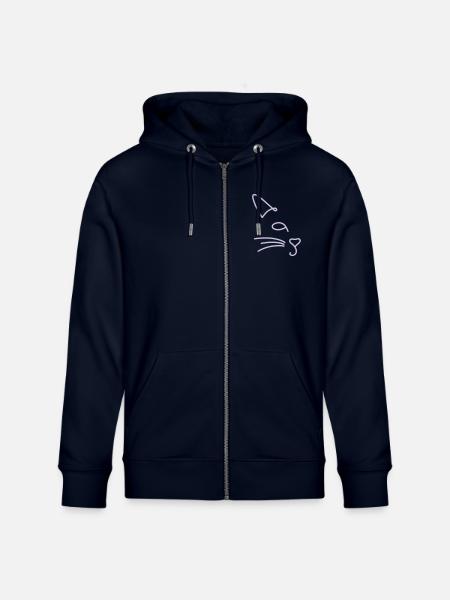 minimal cat - Stanley/Stella Unisex Bio-Kapuzenjacke CULTIVATOR  - Navy