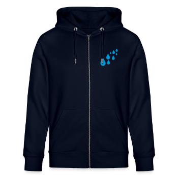 Water - Stanley/Stella CULTIVATOR  Unisex Organic Hooded Jacket - navy - Front - Nico (186cm) & Anna (173cm)