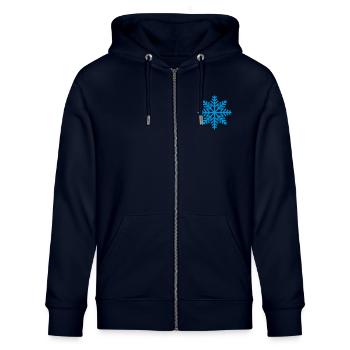 Snow - Stanley/Stella CULTIVATOR  Unisex Organic Hooded Jacket - navy - Front - Nico (186cm) & Anna (173cm)