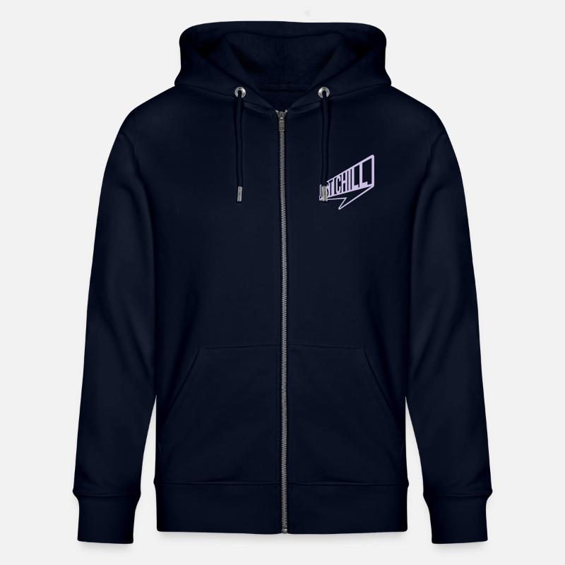 Just Chill Text Logo - Veste à capuche bio CULTIVATOR Stanley/Stella Unisexe - marine