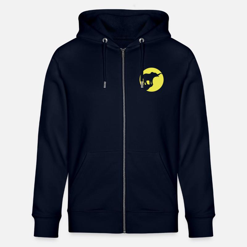 Silhouette Klippe Mond Elefant - Stanley/Stella Unisex Bio-Kapuzenjacke CULTIVATOR  - Navy