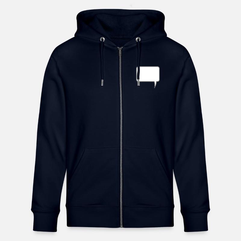 Speech bubble rectangle design - Stanley/Stella CULTIVATOR  Unisex Organic Hooded Jacket - navy