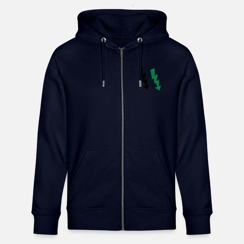 Éclairs Symbole 2 - Veste à capuche bio CULTIVATOR Stanley/Stella Unisexe - marine