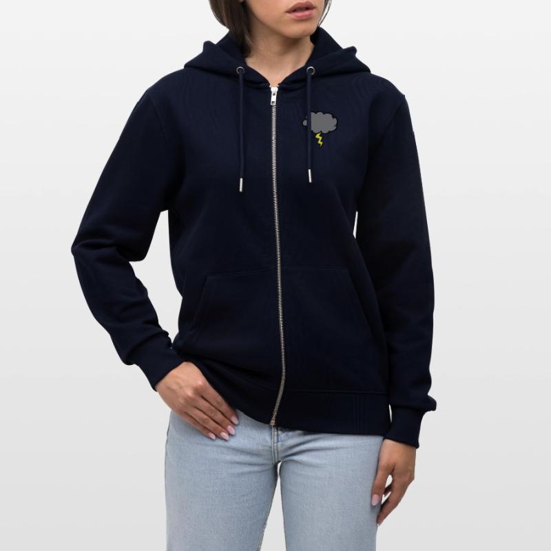 cloud thundercloud lightning thunderbolt Stanley/Stella CULTIVATOR  Unisex Organic Hooded Jacket