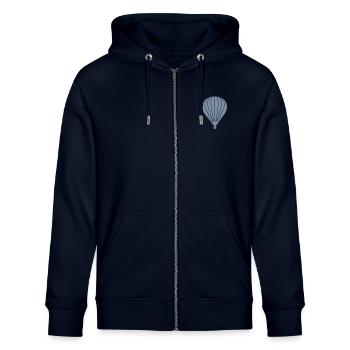 Heißluftballon - Stanley/Stella Unisex Bio-Kapuzenjacke CULTIVATOR  - Navy - Vorne - Nico (186cm) & Anna (173cm)