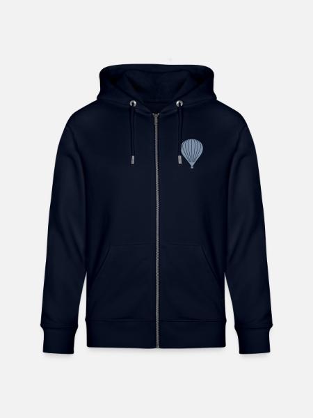 Hot air balloon - Stanley/Stella CULTIVATOR Unisex Organic Hooded Jacket - navy
