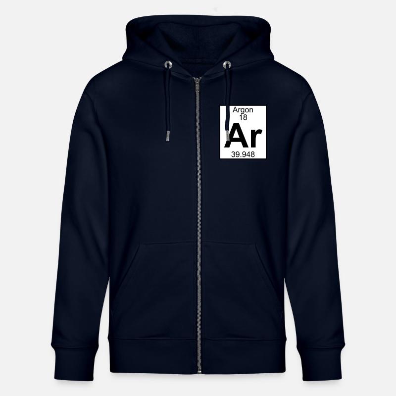 Argon (Ar) (element 18) - Stanley/Stella CULTIVATOR  Unisex Organic Hooded Jacket - navy