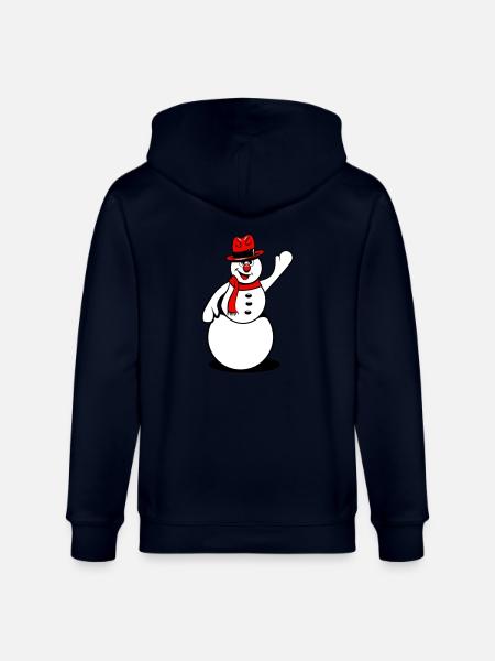 Waving snowman - Stanley/Stella CULTIVATOR Unisex Organic Hooded Jacket - navy