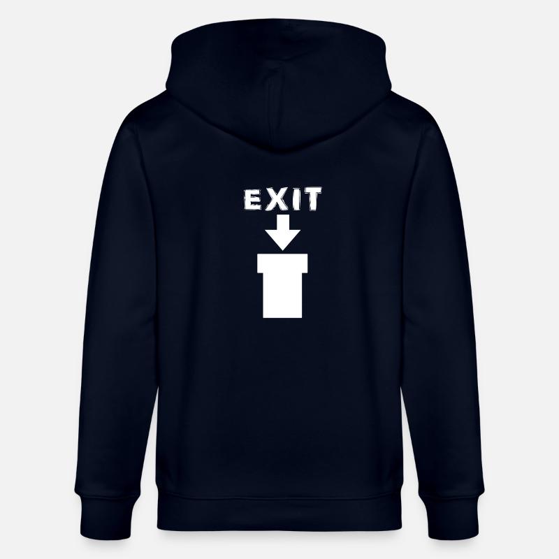 Exit Comic Retro Design - Stanley/Stella CULTIVATOR  Unisex Organic Hooded Jacket - navy