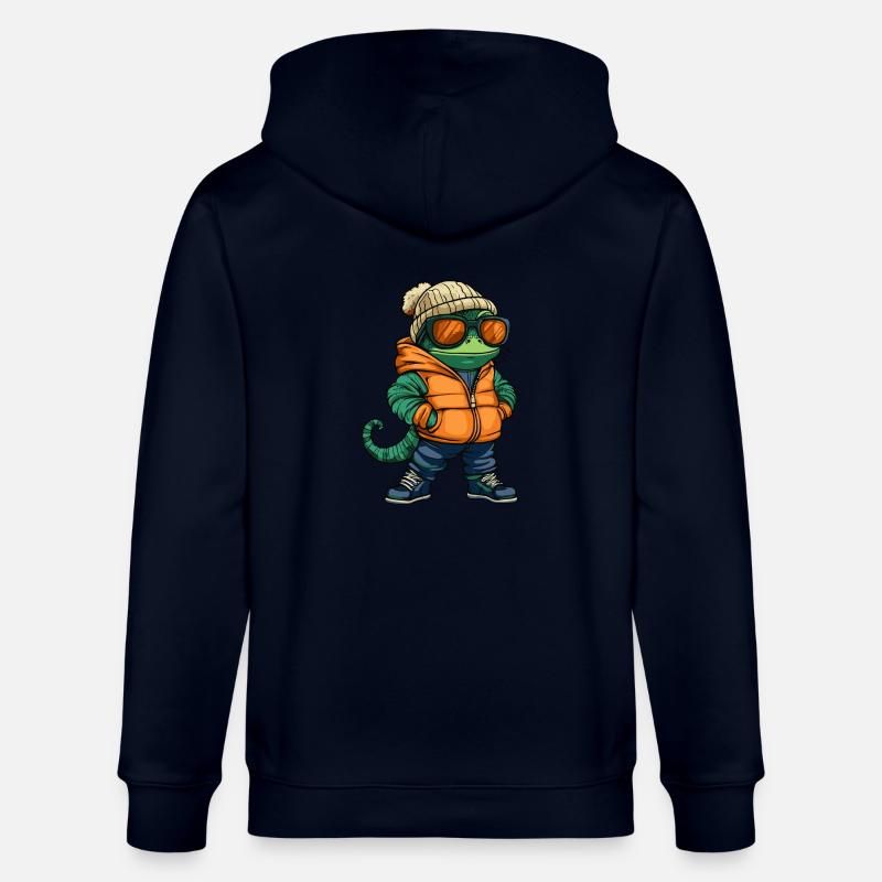 Bande dessinée d’hiver caméléon - Veste à capuche bio CULTIVATOR Stanley/Stella Unisexe - marine